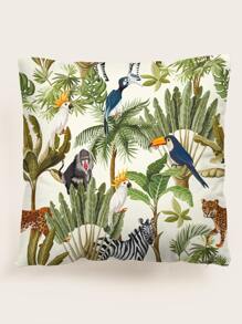 Animal Print Cushion Cover Without Filler, Throw Pillow Case, Pillow Insert Not Include, For Sofa, Living Room - Multicolor - View 1