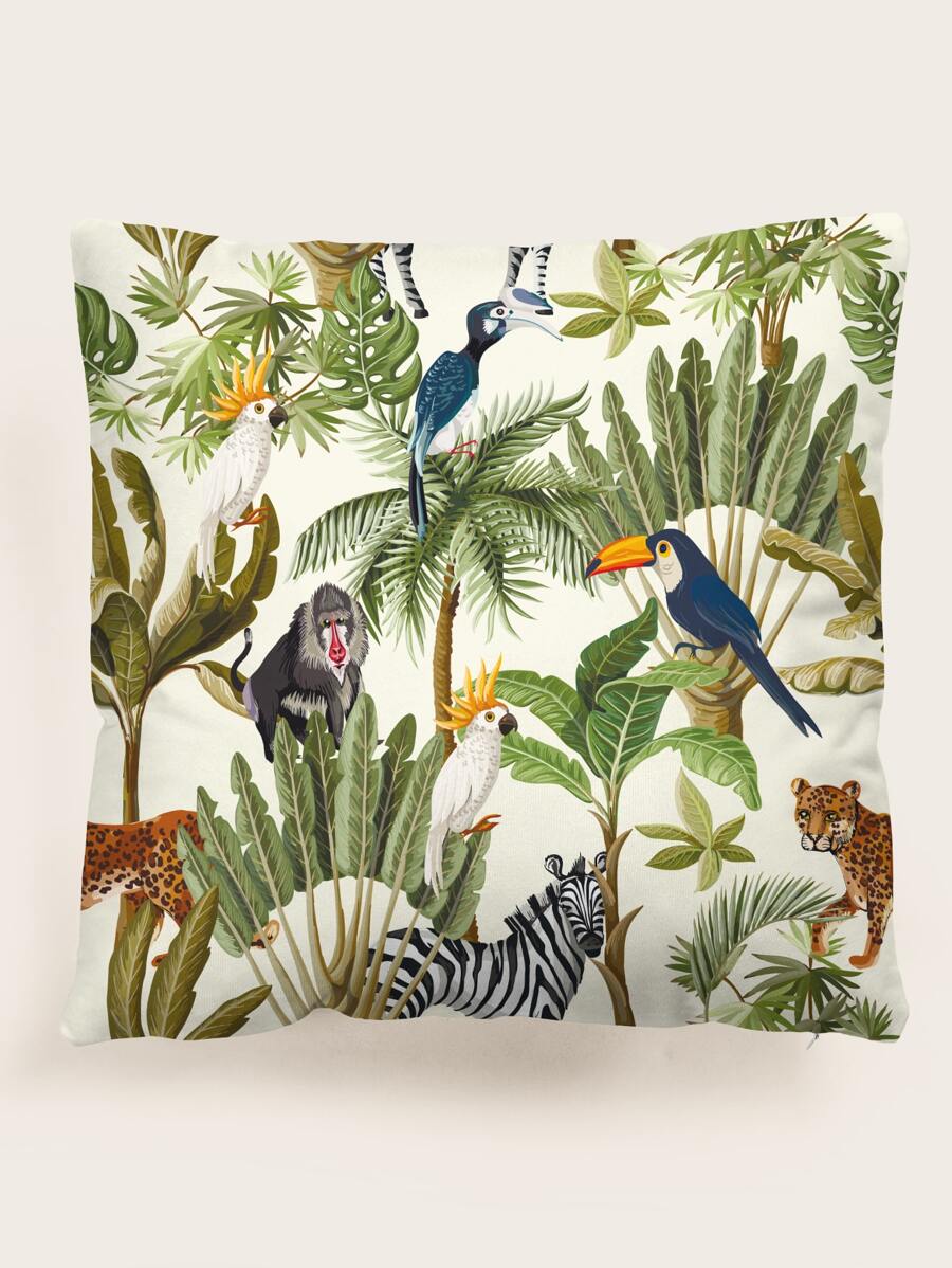 Animal Print Cushion Cover Without Filler, Throw Pillow Case, Pillow Insert Not Include, For Sofa, Living Room - Multicolor - View 1