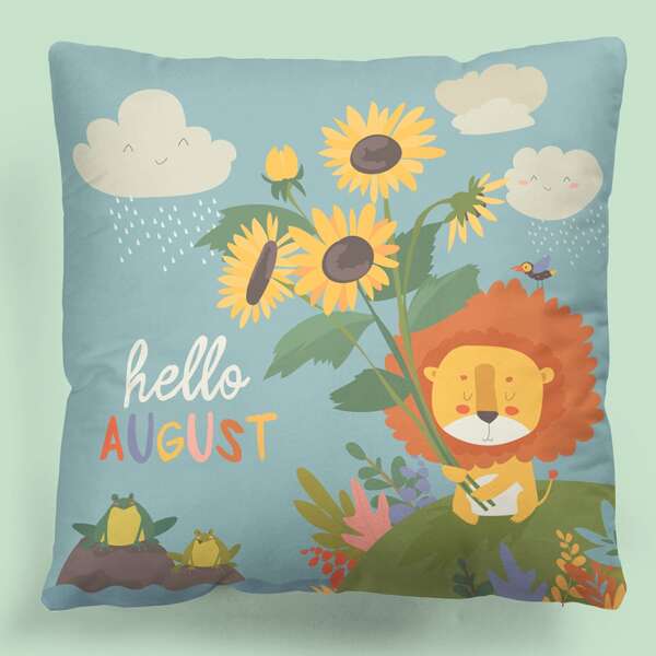 

Cartoon Graphic Kids Cushion Cover Without Filler, Multicolor