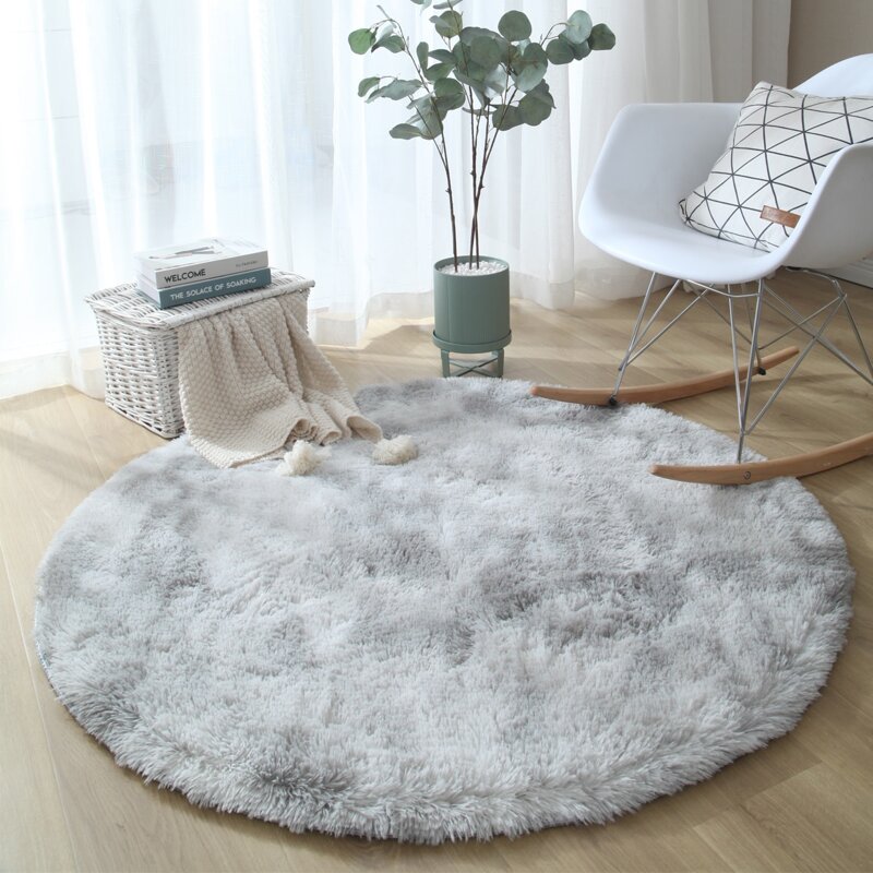 

Solid Color Round Floor Mat, Grey