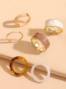 6入組極簡風格圓環