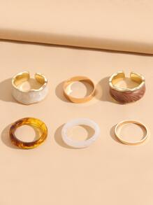 6入組極簡風格圓環