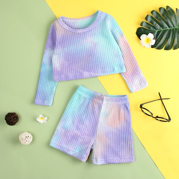 

Toddler Girls Tie Dye Top & Shorts, Multicolor