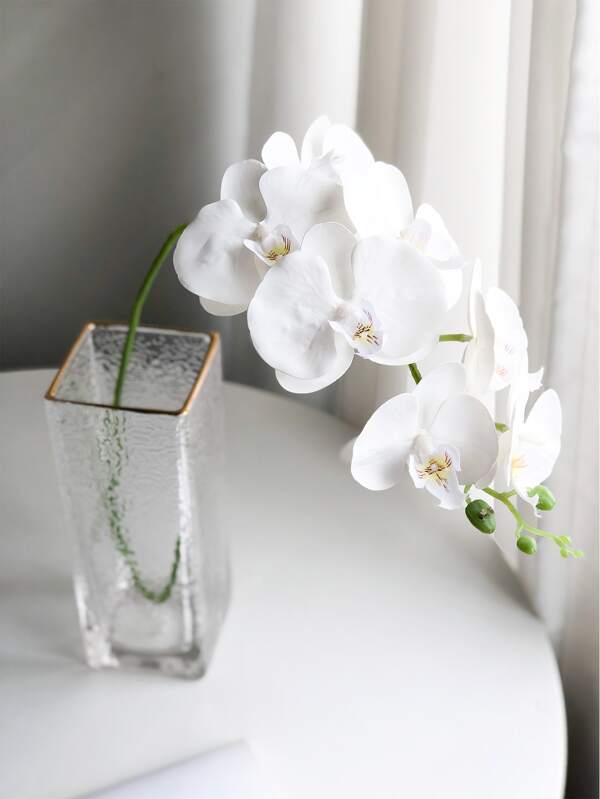 1 件 31.5 英寸塑料人造卡特兰花（无瓶），仿真花装饰家居装饰、假植物、秋季装饰、房间、书桌、花园装饰、房间装饰用品、情人节、礼物