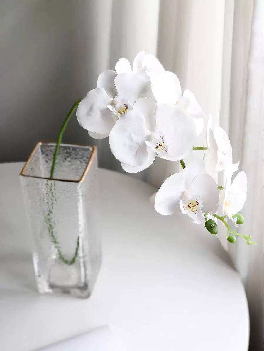 1 件 31.5 英寸塑料人造卡特兰花（无瓶），仿真花装饰家居装饰、假植物、秋季装饰、房间、书桌、花园装饰、房间装饰用品、情人节、礼物