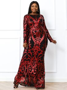 seomiscky Vestido barroco con lentejuelas - Multicolor - Ver 1