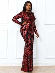 seomiscky Vestido barroco con lentejuelas - Multicolor - Ver 3