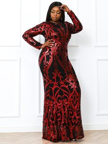 seomiscky Vestido barroco con lentejuelas - Multicolor - Ver 5