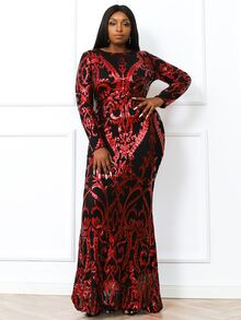 seomiscky Vestido barroco con lentejuelas - Multicolor - Ver 6