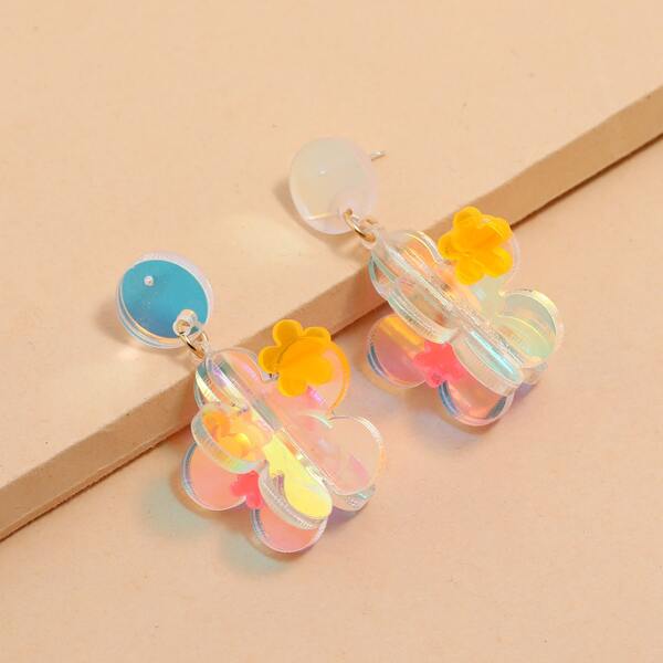 

Acrylic Flower Drop Earrings, Multicolor