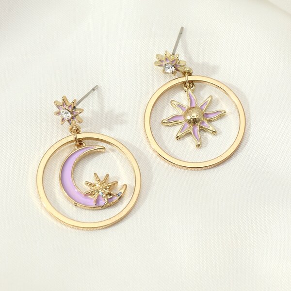 

Moon & Sun Drop Earrings, Multicolor