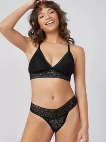LUVLETTE Lencería Bralettes Lencería Sujetador de encaje - Negro - Ver 3