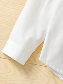 SHEIN Toddler Boys Mock Neck Button Up Shirt - White - View 3