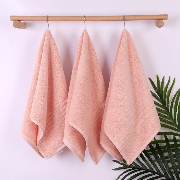 

1pc Solid Color Towel, Pink