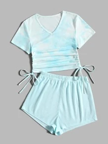 休閒兩件式套裝 - 薄荷藍 - 查看 1