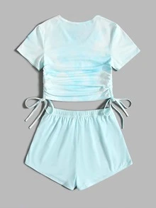 休閒兩件式套裝 - 薄荷藍 - 查看 2