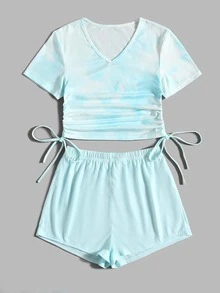 休閒兩件式套裝 - 薄荷藍 - 查看 4