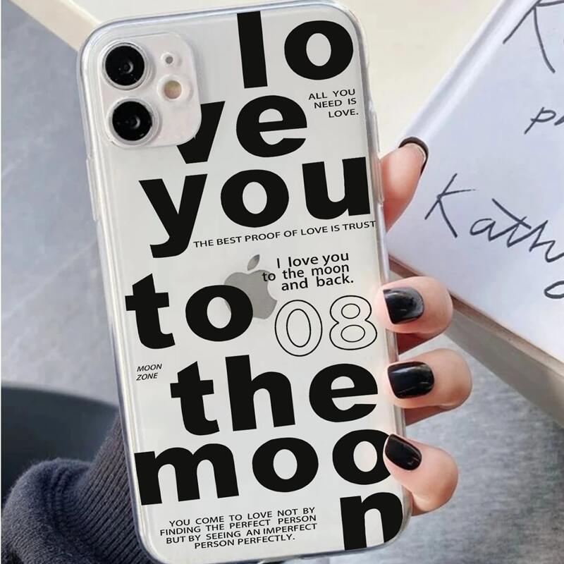 

Slogan Graphic Phone Case, Black