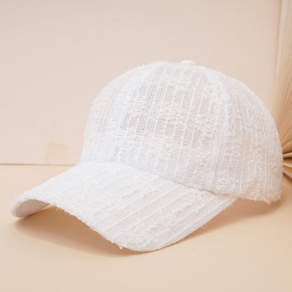 

Solid Mesh Baseball Cap, White