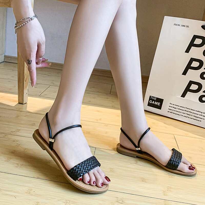 

Braided Slide Sandals, Black