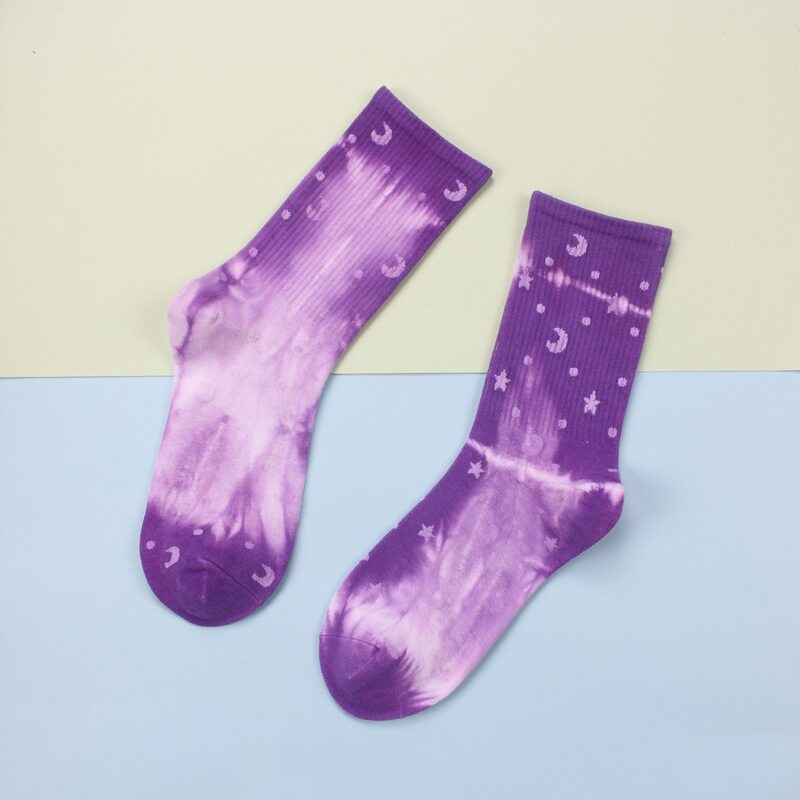 

Star & Moon Graphic Crew Socks, Purple