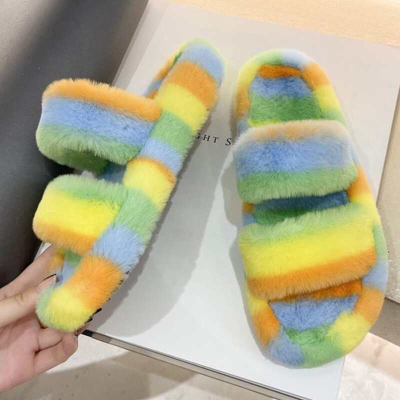 

Colorful Fluffy Slippers, Yellow