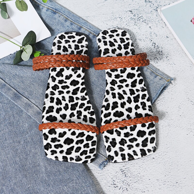 

Braided Slide Sandals, Brown