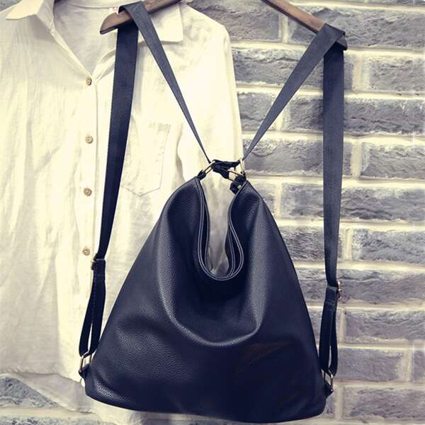 

Solid Embossed Backpack, Black