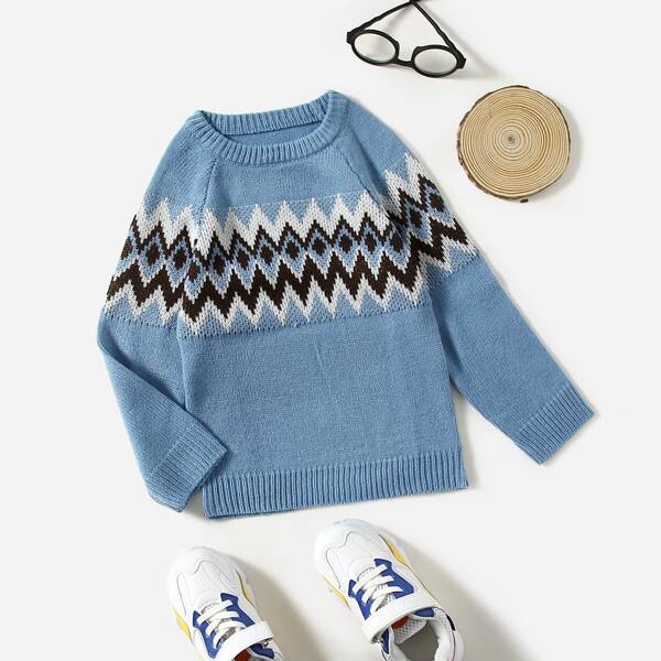 

Toddler Boys Argyle Pattern Raglan Sleeve Sweater, Multicolor