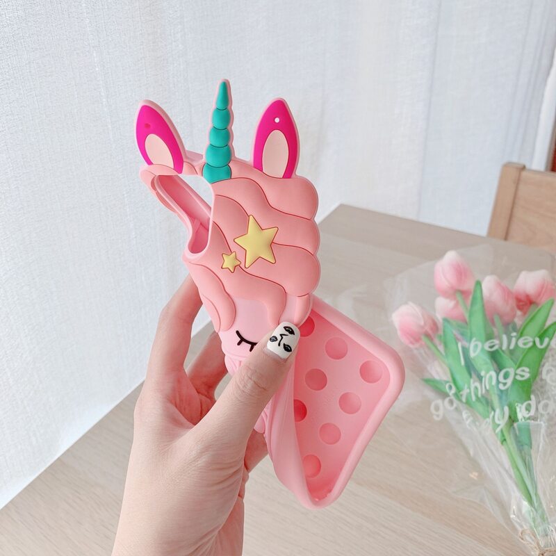 

Unicorn Print Push Pop Bubble Fidget Phone Case, Pink