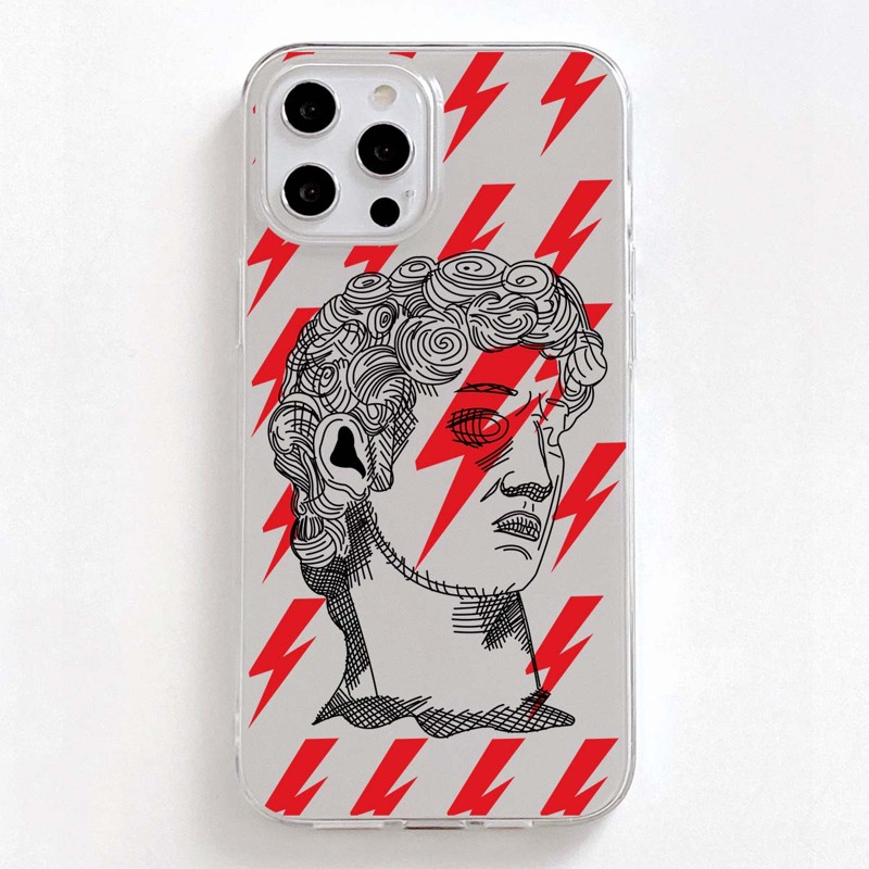 

Lightning & Figure Graphic Phone Case, Multicolor