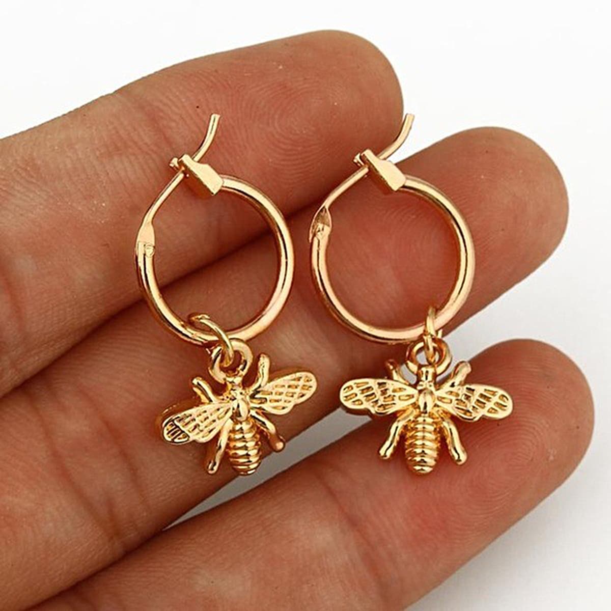

Bee Drop Earrings, Gold