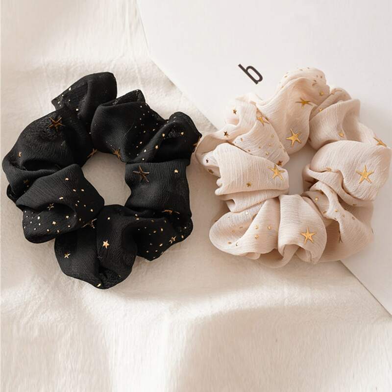 

2pcs Star Pattern Scrunchie, Multicolor