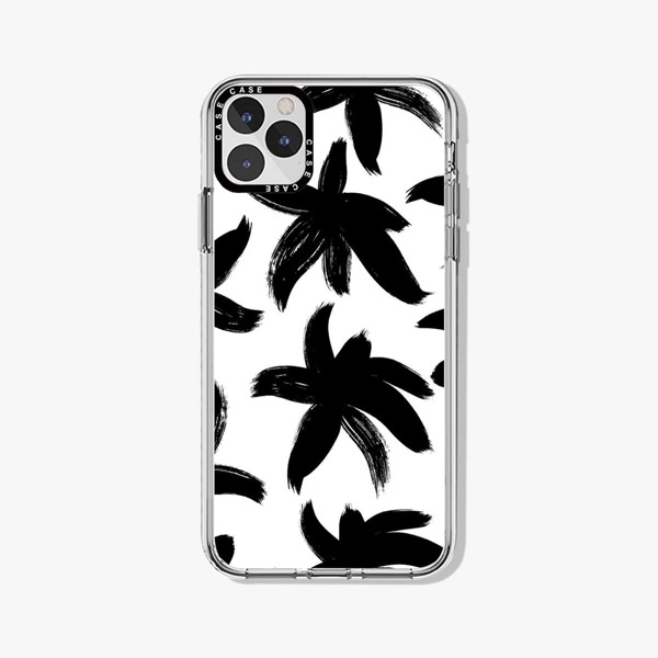 

Flower Pattern Phone Case, Black and white