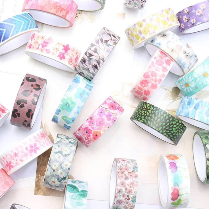 

5rolls Mixed Pattern Random Washi Tape, Multicolor