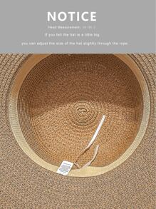 Embroidery Detail Sun Hat - Brown - View 5