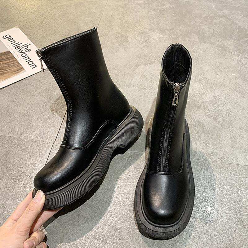 

Zip Front Boots, Black