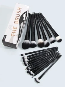 MAANGE 18件套专业化妆刷套装，带便携收纳盒，刷毛柔软，方便携带，包含粉底刷、眼影刷、晕染刷、眉刷等，是旅行化妆的理想之选。套装包含各种化妆刷，是化妆礼盒的理想之选。 - 黑色 - 查看 2