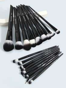 MAANGE 18件套专业化妆刷套装，带便携收纳盒，刷毛柔软，方便携带，包含粉底刷、眼影刷、晕染刷、眉刷等，是旅行化妆的理想之选。套装包含各种化妆刷，是化妆礼盒的理想之选。 - 黑色 - 查看 4