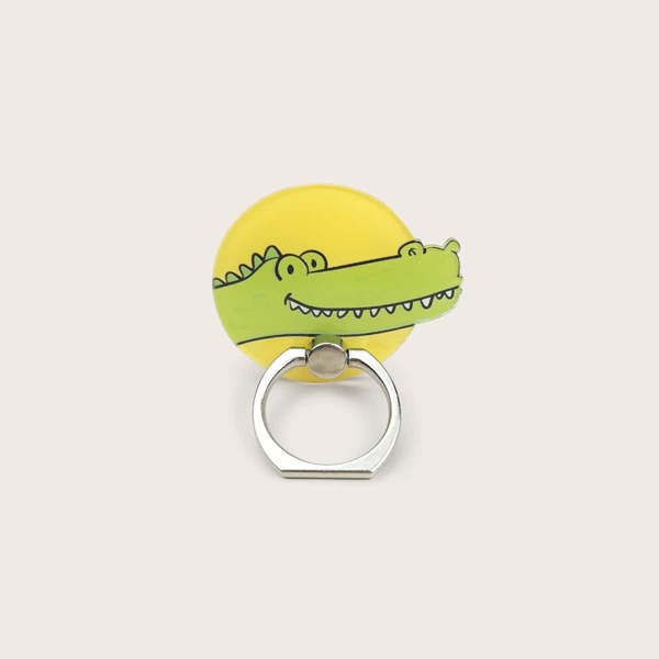 

Cartoon Crocodile Shaped Phone Ring Holder, Yellow