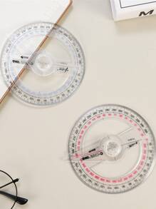 1pc Random Multifunction Protractor,Ruler,Rulers - Multicolor - View 1