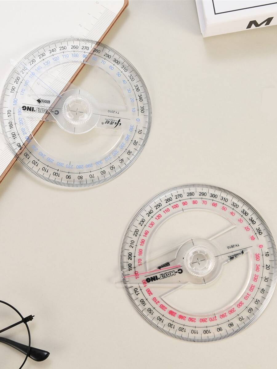 1pc Random Multifunction Protractor,Ruler,Rulers - Multicolor - View 1