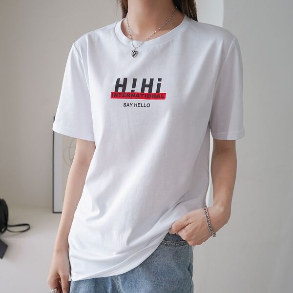 

Letter Graphic Short Sleeve Tee, White
