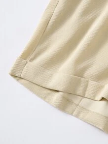 CovetEZ 大碼斜口袋燈芯絨不附腰帶短褲