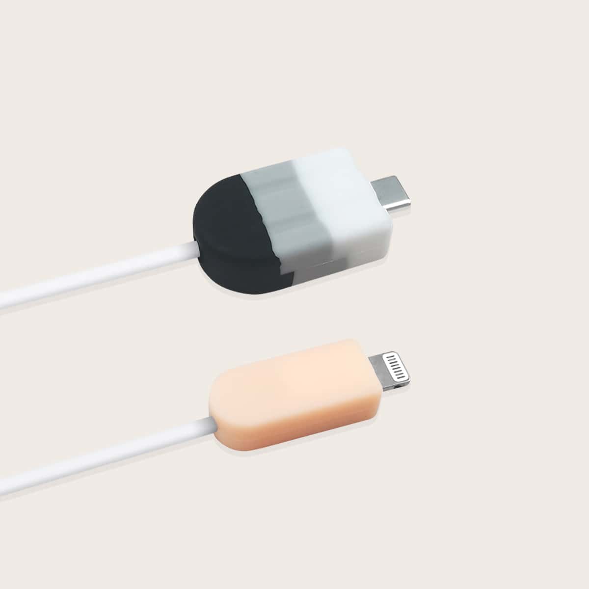

2pcs Ice Lolly Design Data Cable Protector, Multicolor