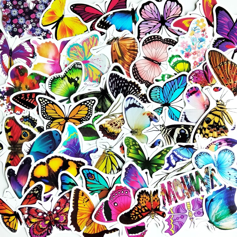 

80pcs Butterfly Pattern Sticker, Multicolor