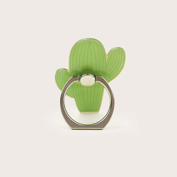 

Cartoon Cactus Shaped Phone Ring Holder, Green