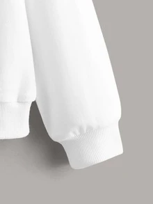 SHEIN Girls Letter & Graphic Print Pullover - White - View 3