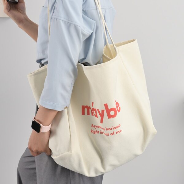 

Letter Graphic Tote Bag, Beige