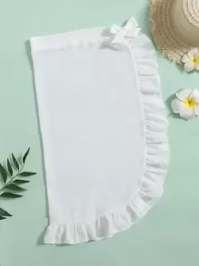 Niñas Falda de pareos ribete con fruncido - Blanco - Ver 1